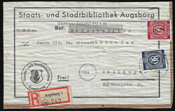 Ziffern, acht gute Belege: zwei EF, Nr. 918 auf Orts-Postscheckbrief ...