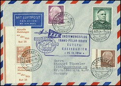 4 Pfg. Bauten, fünf portogerechte Lupo-Erstflugbriefe mit ...