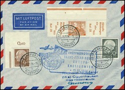 4 Pfg. Bauten, zwei verschiedene waagerechte Reklame-Zusammendrucke, ...