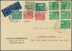 Vier Lupo-Briefe mit besseren Bauten-Frankaturen ab Berlin: 5 u. 50 ...