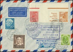 20 und 4 Pfg. Bauten, senkrechter Reklame-Zwischensteg-Zusammendruck, ...