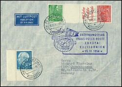 30 Pfg. Heuss, alle vier verschiedenen Bogenecken, dabei rechte ...