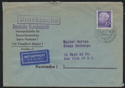 70 Pfg. Heuss II je als EF auf Eilkarte und auf ...