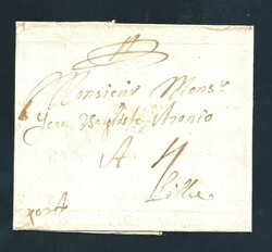 "Gent", 1691, früher kleiner, mit der Post beförderter Brief nach ...