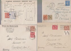 1 1/2 P. Edward, zwei Briefe 1934 je mit Reklame-Zusammendrucken (R7, ...