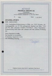 SHS Kroatien, 15 F. Aufdruckmarke im Paar, nebst 5 F. grün, auf kpl. ...