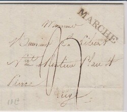 1817, klarer L1 "MARCHE" auf Brief mit Inhalt nach Liege