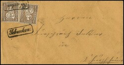 5 C. braun per zwei (ein kurzer Zahn) auf beigem Couvert mit besserem ...