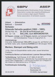 10 C. rosa (Eckfehler) und 20 C. orange auf Nachnahme-Chargé-Couvert ...