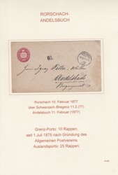 Tübli-Ganzsache 10 C. rosa (kl. Fehler) mit L1 "RL" 1877 im ...