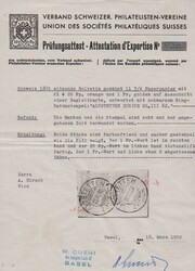 1 Fr. gold (oben zwei Zähne kleine Fehler) nebst 20 C. orange auf ...