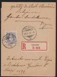 40 C. grau als gute Einzelfrankatur auf eingeschriebener ...