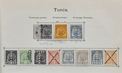 Tunesien, Sammlung in beiden Erhaltungen auf alten Albumblättern, ...