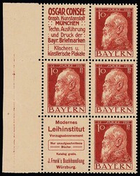10 Pfg. Luitpold 1911/12, postfrischer Zusammendruck mit zwei (!) ...