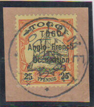 10 Pfg. ("Anecho"), Type I, sowie 25 Pfg. ("Lome", Bfst.), je gest. ...