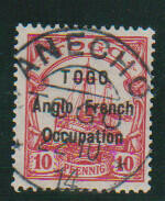 10 Pfg. ("Anecho"), Type I, sowie 25 Pfg. ("Lome", Bfst.), je gest. ...