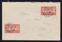 100 Mk. Flugpost per zwei auf Auslandsbrief von Danzig 1923 in die ...