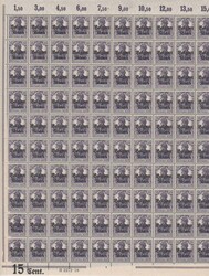 15 C. a. 15 Pfg., Variante I (sign. Hey) und II, sowohl Platten- als ...