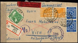 75 Pfg. Ziffern im Paar, nebst 10 Pfg. und Paar 25 Pfg. Arbeiter, als ...