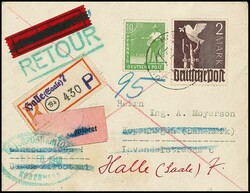 10 Pfg. Arbeiter und 2 Mk. Taube auf portogerechtem ...