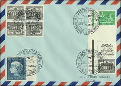 10 und 1 Pfg. Bauten, senkrechter Reklame-Zwischensteg-Zusammendruck, ...