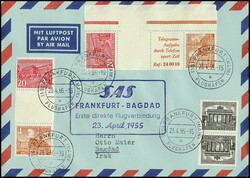 20 und 4 Pfg. Bauten, senkrechter Reklame-Zwischensteg-Zusammendruck, ...