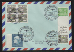 10 und 1 Pfg. Bauten, senkrechter Zwischensteg-Zusammendruck "100 ...