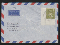 1 DM Großer Kurfürst, linke untere Bogenecke als Einzelfrankatur ...