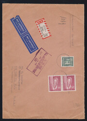 3 DM Kongreßhalle im senkrechten Paar, nebst 30 Pfg., auf portoger. ...