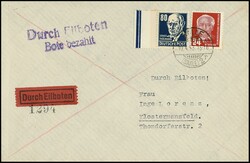 80 Pfg. Thälmann Lack vom linken Bogenrand (oben am Rand kleine ...