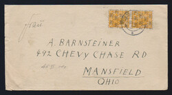 25 Pfg. Arbeiter-Netzaufdruck im Paar als portoger. MeF auf ...