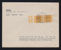 25 Pfg. Arbeiter-Bandaufdruck im Oberrandpaar, einmal WOR, als MeF ...