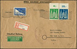 1 und 5 DM Bauten je vom Oberrand, tadellos, nebst "JEIA"-Marke, auf ...