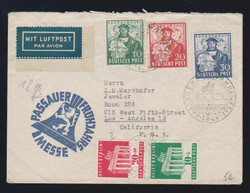 Berlin-Hilfe, 20 Pfg. mit Plattenfehler I, nebst Exportmesse, auf ...