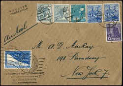 "Jeia"-Flugpost-Zulassungsmarke, nebst Kontrollrat, 6, 12(2), 20 und ...