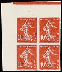 10 C. ziegelrot, Säerin, in der seltenen ungezähnten Variante im ...