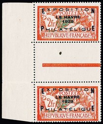 2 + 5 Fr. Ausstellung Le Havre im tadellos postfrischen, senkrechten ...