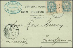 Französische Post in der Levante, 1907, 5 C. grün im sehr seltenen ...