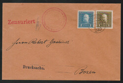 KuK-Feldpost, 1 u. 2 H. auf Zensur-Drucksache von der FP-Station ...