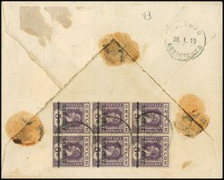 Ceylon, 1919, ONE CENT a. 5 C. per 21 in Blockstücken vs./rs. auf ...