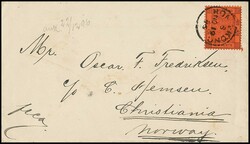 Hongkong, 1897/99, 10 C. lila/rot je einzeln auf zwei Couverts ...