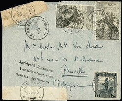 Katastrophenpost, Belgisch-Kongo, 1948, 1,25 Fr. Sklavenbefreiung per ...