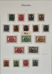 Allenstein, von Nr. 1-28 komplette Slg. auf Leuchtturm-Vordrucken. ...