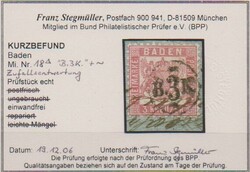 3 Kr. rosa, drei Werte mit seltener Entwertung durch Transitstempel, ...