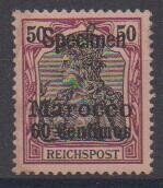 60 C. a. 50 Pfg. mit "Specimen"-Aufdruck ungebraucht, Mi. 180,-