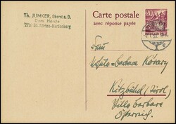 Ganzsachen-Doppelkarte 20 Pfg. gebraucht von Coblenz aus der ersten ...