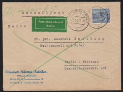 80 Pfg., drei Einzelfrankaturen auf Postschnelldienst-Ortsbriefen ...