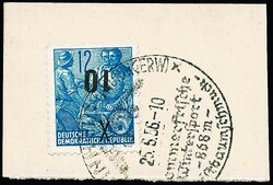 12 Pfg. FJP mit kopfstehendem Aufdruck "10", sog. "Kleine-Fälschung" ...