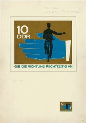 15 Pfg. Sicherheit im Strassenverkehr, Original-Entwurf von dem ...