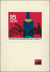50 Pfg. Sicherheit im Strassenverkehr, Original-Entwurf von dem ...